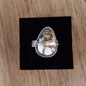 Ring Wild Horse Sterling Silver Adjustable Wide Band Fits Sizes 7-8-9